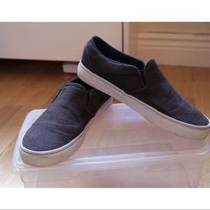 Vans Navy Textured Slip-ons